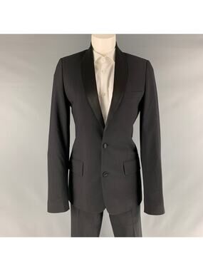 PAUL & JOE Size 34 Black Solid Polyester Wool Shawl Collar Suit